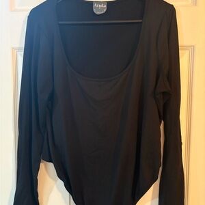ARULA Black Long Sleeve Bodysuit